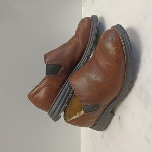 UGG Westside Shearling Lined Slip On Uggs Brown Leather Round shoes EU size 37